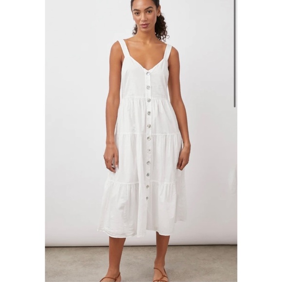 Rails Dresses & Skirts - Rails Violet Dress in White button midi dress NWT $218 sz small